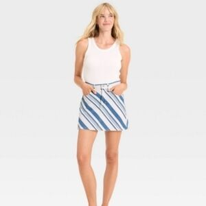 *NWT* Universal Thread Denim Striped Mini Skirt Size Women's 14 (Large)